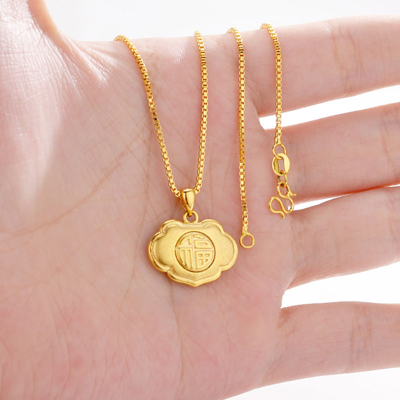 Baby Feng Shui Long Life Locks Pendant Necklace