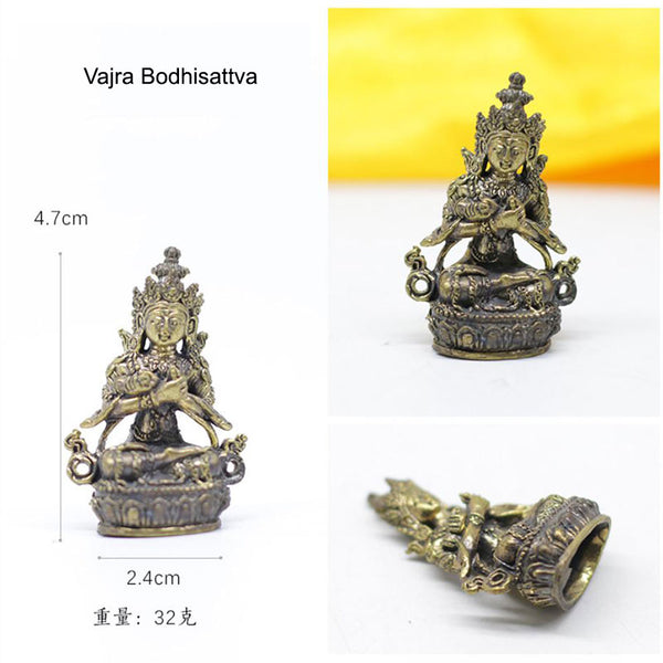 Hand-Carved Pocket Size Tibetan/Nepal Buddha Statue-Random 10pc Set,10 Types Retro Handcarved Mini Brass Tibet Tantric Buddha Statue,Top Collection Figurine Amulet