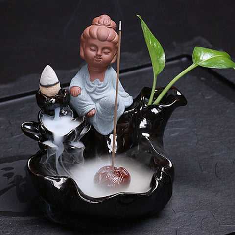 Buddha Ceramic Incense Burner (Backflow Zen Incense)