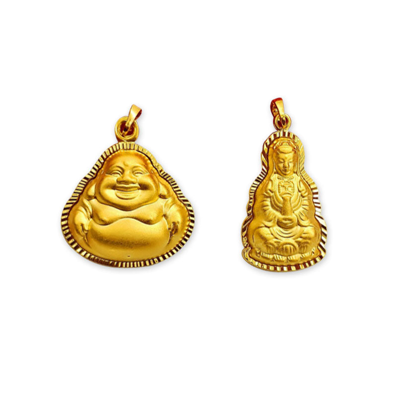 Quanyin Bodhisattva/Laughing Buddha Amulet Necklace