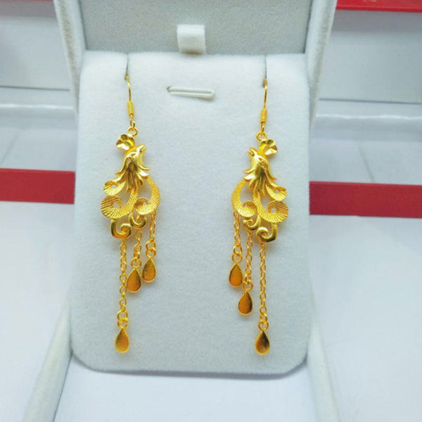 Feng Shui Aupicious Gold Plated Phoenix Earrings