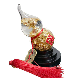 Handicraft Gourd with Floating 24K Goldleaf Inside for Home Decor