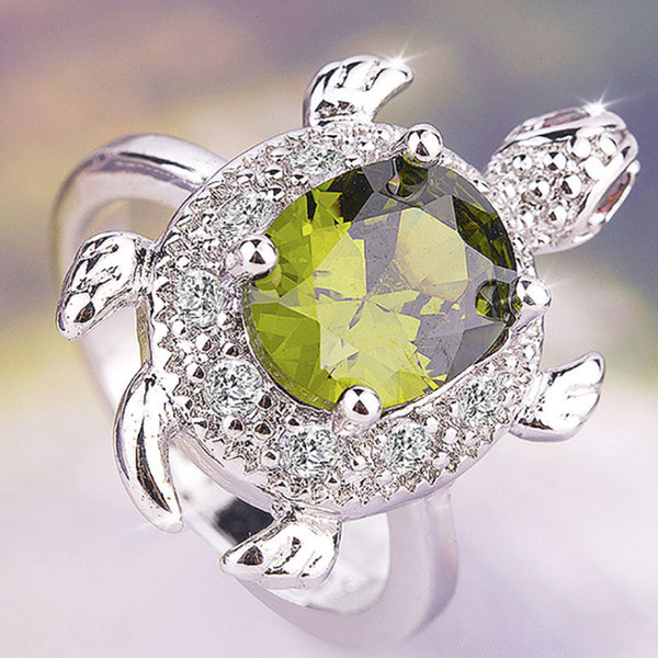 Turtle Emerald Ring Size 6-10