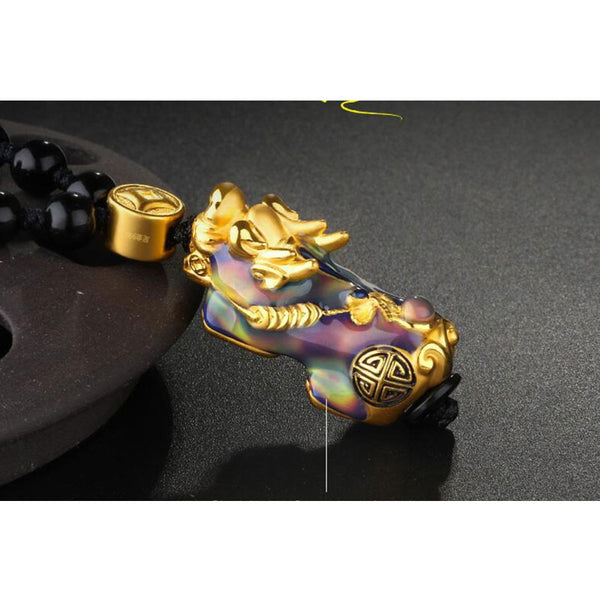 Feng Shui Gold Plated Thermochromic Pixiu Pendant