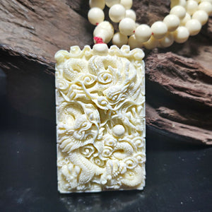 Double-sided carved three-dimensional Pixiu/Lotus/Dragon Bracelet With 108 Buddha Beads