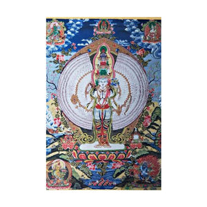 Tibetan Buddhism Brocade Craft Tibetan Thangka-1000 Armed Avalokitesvara/Kuan Yin/Quan Yin