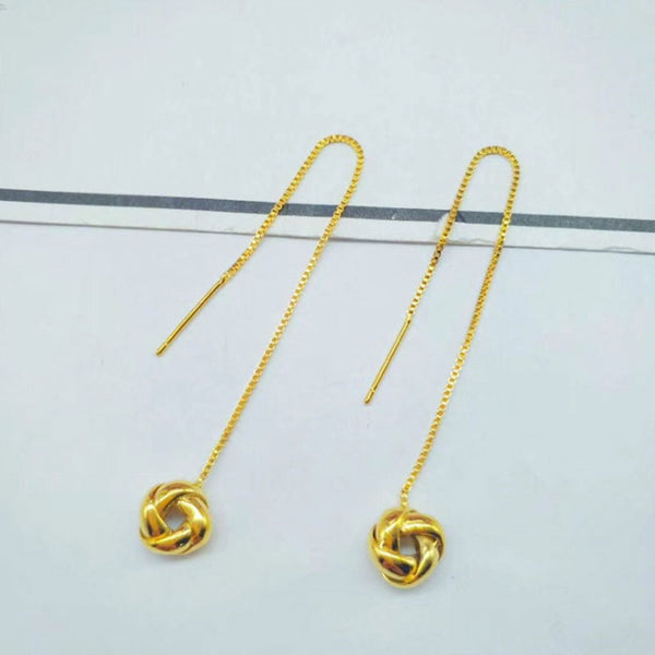 Feng Shui Aupicious Gold Plated Jewelry Round Earring