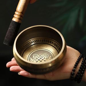 Handmade Yoga Meditation Singing Bowl Set, Sound Healing Therapy, Anxiety Relief Copper Bowl, Yoga Meditation Gift Decor