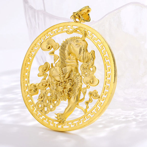 Feng Shui 3D Gold Plated Auspicious Pixiu Necklace