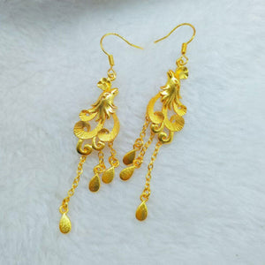 Feng Shui Aupicious Gold Plated Phoenix Earrings
