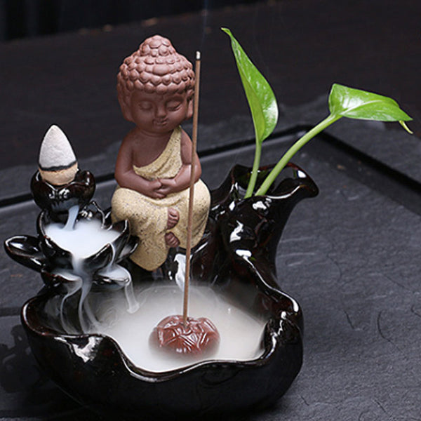Buddha Ceramic Incense Burner (Backflow Zen Incense)