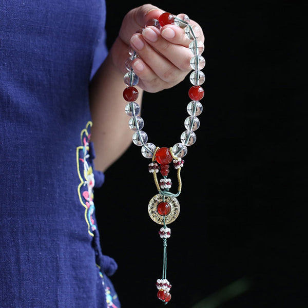 Natural White Crystal Full Blessing 18 Beads Feng Shui Bracelet