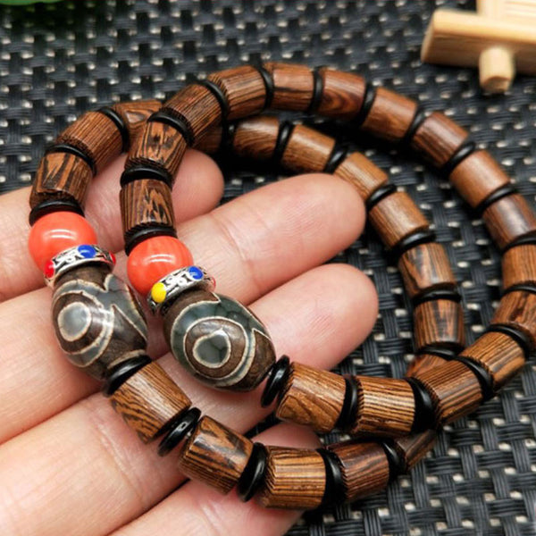 Tibetan/Energy Sky Eye Dzi Agate Bead Cloisonne Bracelet, Amulet