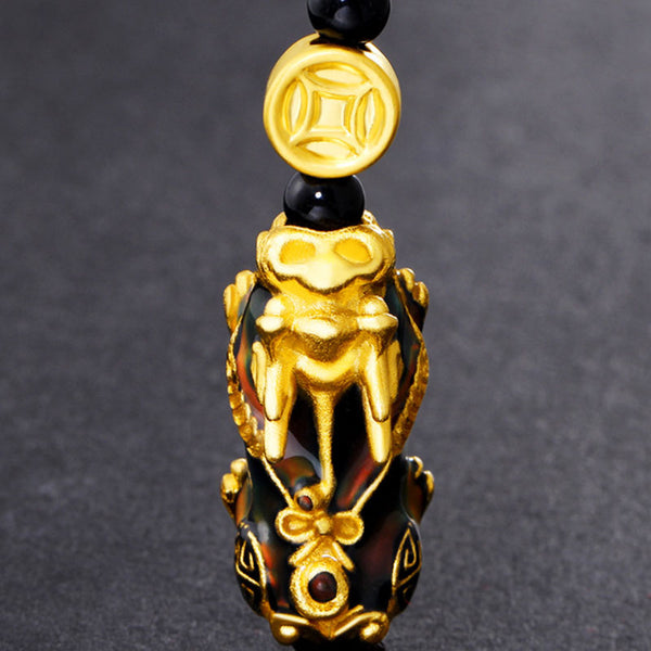 Feng Shui Gold Plated Thermochromic Pixiu Pendant