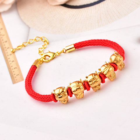 Ben Ming Nian Red String Zodiac Bracelet for the Year of the Ox for Female