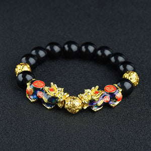 Feng Shui Thermochromic Pixiu Couple Bracelet, Money Magnet