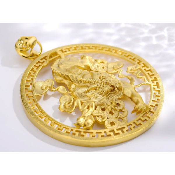 Feng Shui 3D Gold Plated Auspicious Pixiu Necklace