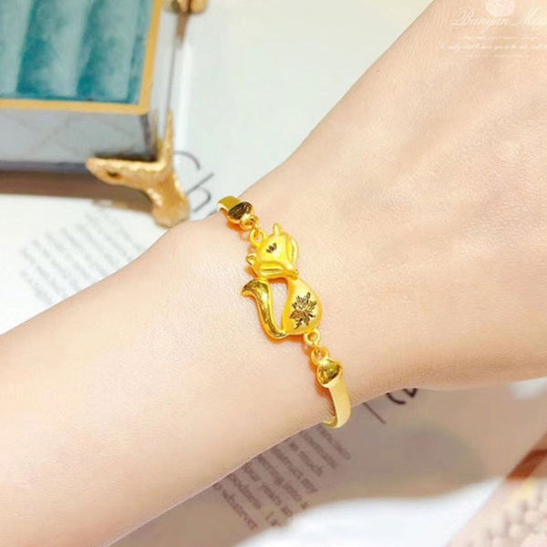 Feng Shui 24K Gold Plated Fox Bracelet