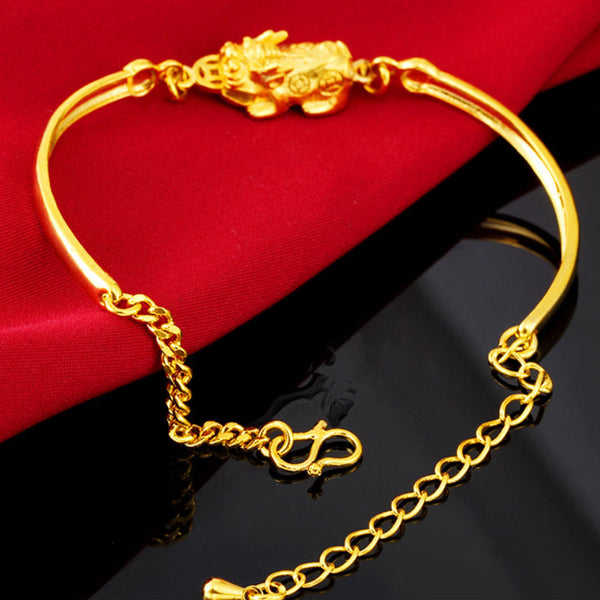 24K Gold Plated Pixiu Women Bracelet