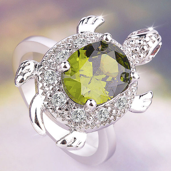 Turtle Emerald Ring Size 6-10