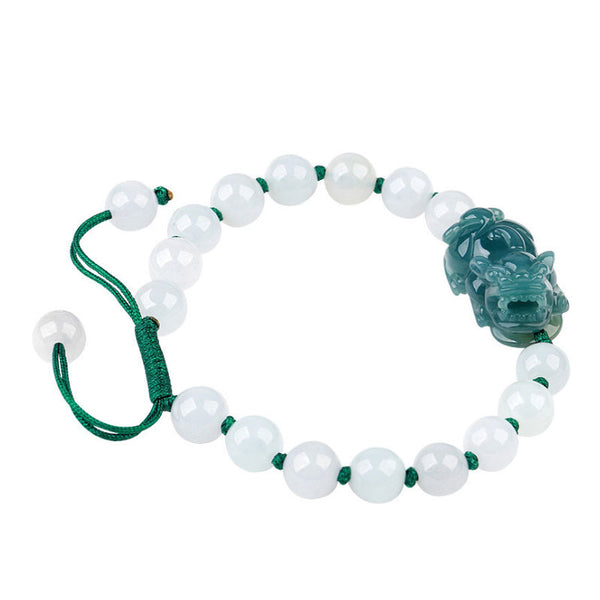 Authentic and natural Ice Jade Pixiu Adjustable Bracelet for Men and Women