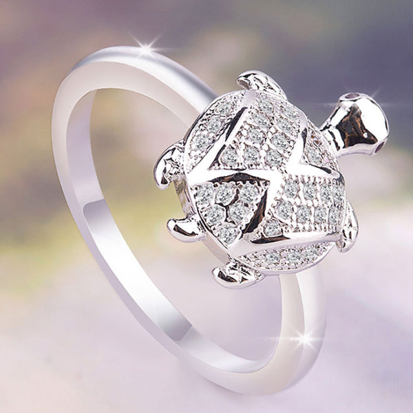 Feng Shui Moissanite Diamond Tortoise Zircon Ring Size 6-10