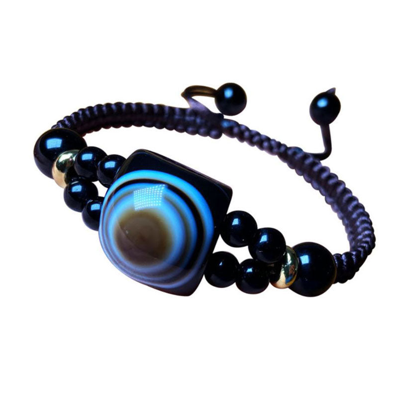 Super Energy Tibetan/Himalayan Pure Natural Agate Dzi Sky Eye Bead Bracelet