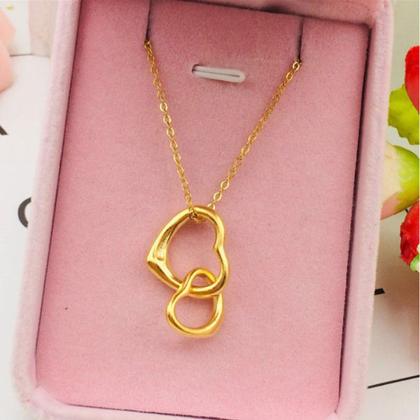 Lovely Gold Plated Heart Three-piece Set Jewelry
