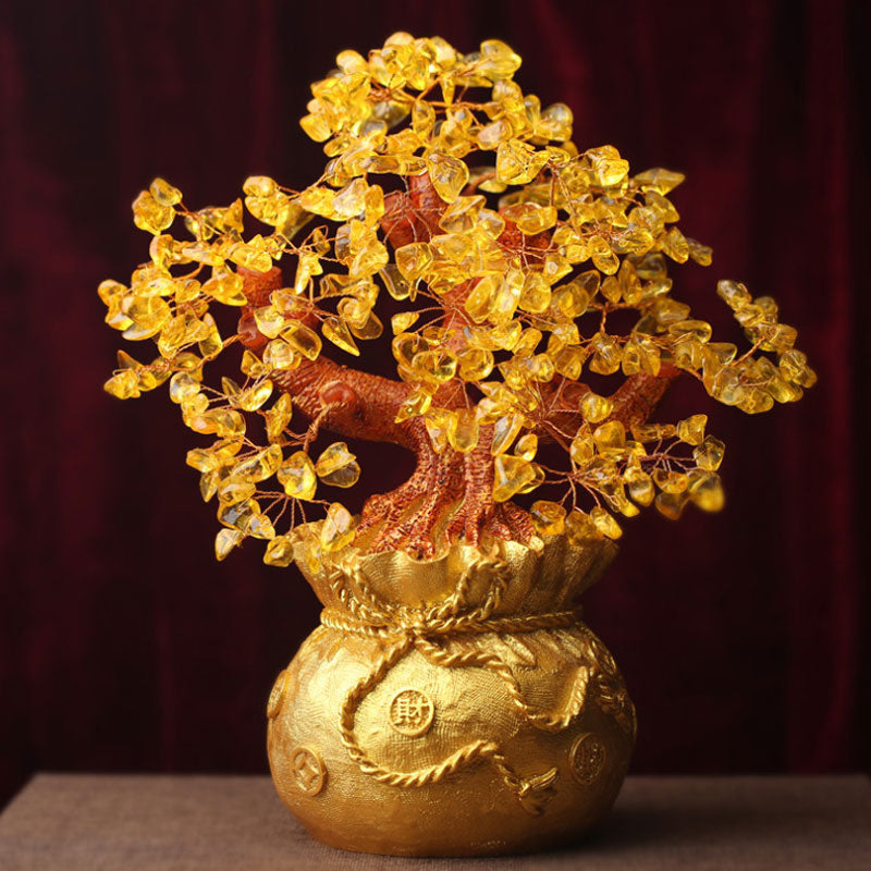 Feng Shui Auspicious Natural and Authentic Crystal Wealth Tree Decor