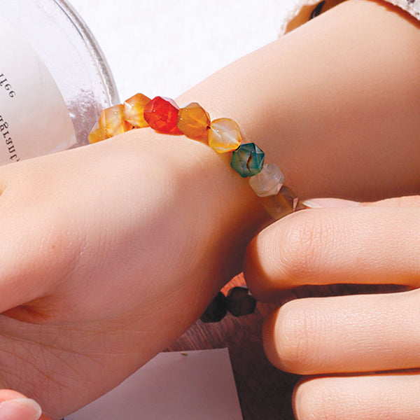 Feng Shui Multiple Crystal beads Energy Production Bracelet (Agate, Random Color)