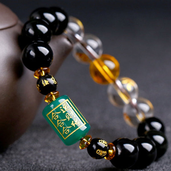 Feng Shui Chinese Zodiac Obsidian Lucky Bracelets For Men and Women