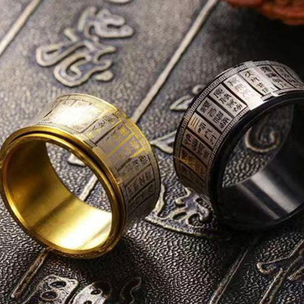 Fengshui Golden Scriptures Protection & Lucky Ring