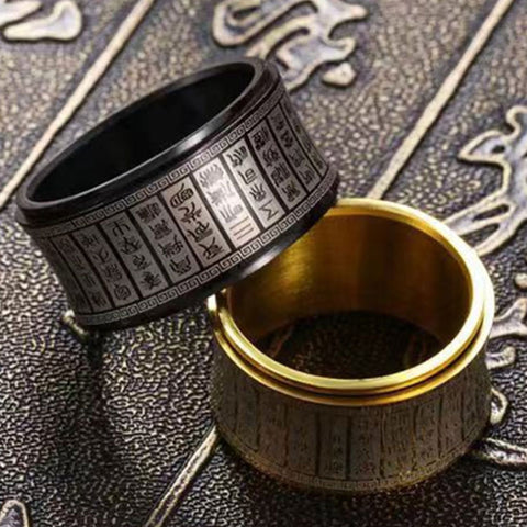 Fengshui Golden Scriptures Protection & Lucky Ring