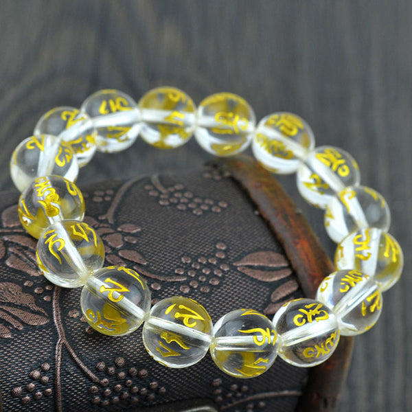Fengshui Lucky Buddha Mantra Nature Crystal Bracelet