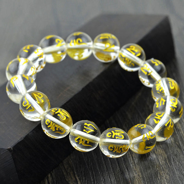 Fengshui Lucky Buddha Mantra Nature Crystal Bracelet