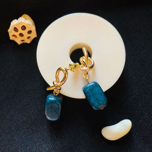 Feng Shui Aupicious Olivine Turquoise Earrings/ 2021 Lucky Blue